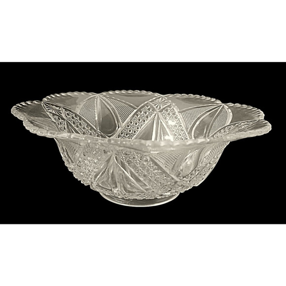 Bryce Higbee "Anona" aka Twin Teardrops EAPG Vintage Small Serving Bowl 8 1/2" - Picture 7 of 7